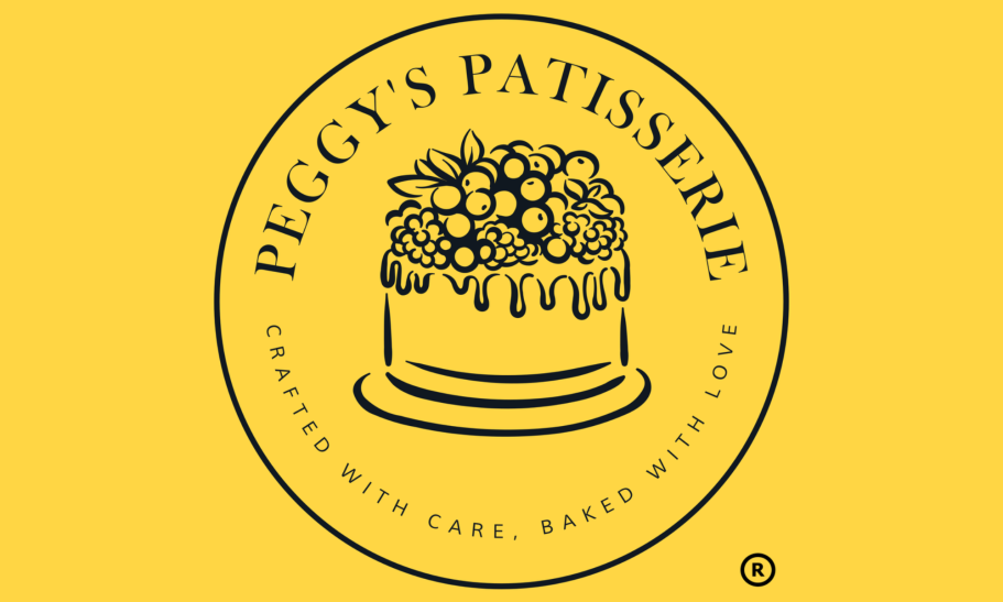 Peggys Patisserie Yellow Circular Trade Marked Logo